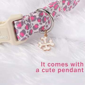 Maca Bates Pink Leopard Dog Collar for Stylish Dogs