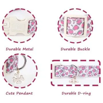Maca Bates Pink Leopard Dog Collar for Stylish Dogs