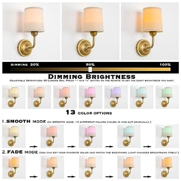 HEQIQEH Vintage Gooseneck Battery Operated Wall Sconce Light Fixture Set of 2 with Remote Control, Flared Funnel Linen Fabric Shade Dimmable Nightstand Lamps for Bedside Bedroom Living Room Lounge