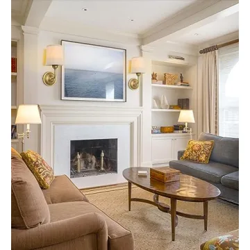 HEQIQEH Vintage Gooseneck Battery Operated Wall Sconce Light Fixture Set of 2 with Remote Control, Flared Funnel Linen Fabric Shade Dimmable Nightstand Lamps for Bedside Bedroom Living Room Lounge