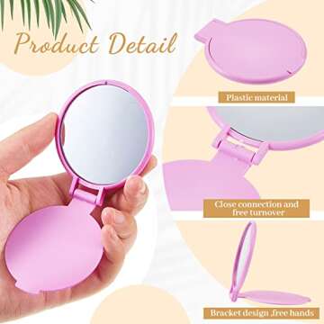 Juexica 180 Pcs Compact Mirror Bulk Round Mini Folding Mirror Portable Pocket Makeup Small Vintage Travel for Cosmetic Purse Bag Women Daily Use
