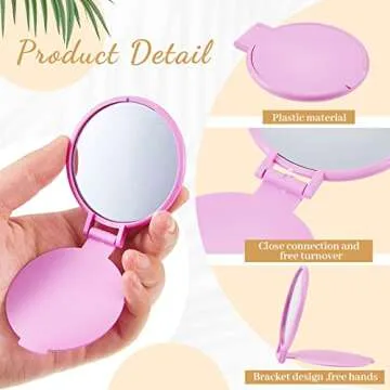Juexica 180 Pcs Compact Mirror Bulk Round Mini Folding Mirror Portable Pocket Makeup Small Vintage Travel for Cosmetic Purse Bag Women Daily Use