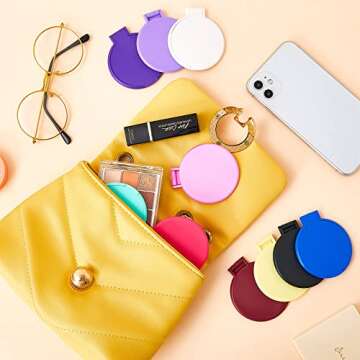 Juexica 180 Pcs Compact Mirror Bulk Round Mini Folding Mirror Portable Pocket Makeup Small Vintage Travel for Cosmetic Purse Bag Women Daily Use