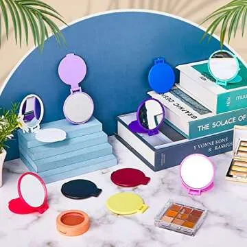 Juexica 180 Pcs Compact Mirror Bulk Round Mini Folding Mirror Portable Pocket Makeup Small Vintage Travel for Cosmetic Purse Bag Women Daily Use