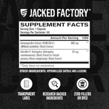 Jacked Factory Ashwagandha Extract for Stress Relief & Vitality