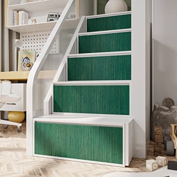 VEELIKE Textured Green Grasscloth Peel and Stick Wallpaper