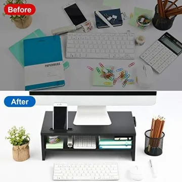 Ergonomic Marbrasse Monitor Stand Riser for Desk Organization
