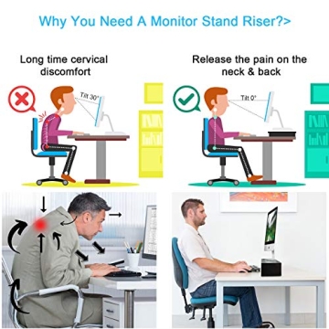 Ergonomic Marbrasse Monitor Stand Riser for Desk Organization