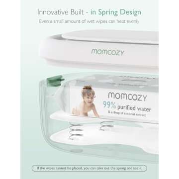 Momcozy Baby Wipe Warmer, Innovative Spring Design, Large Capacity Wipes Dispenser, Fast and Even He...