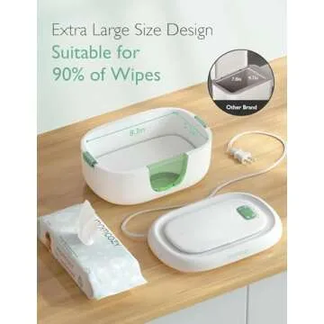 Momcozy Baby Wipe Warmer, Innovative Spring Design, Large Capacity Wipes Dispenser, Fast and Even Heating, 4 Modes of Temperature Heating Control, Diaper Wipe Warmer with Night Light