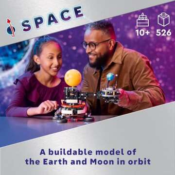 LEGO Technic Planet Earth and Moon in Orbit Building Set, Outer Space Birthday Gift for 10 Year Olds...