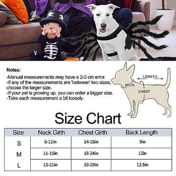 Pet Spider Costume Halloween Furry Giant Simulation Spider Apparel for Cats and Small to Medium Dogs