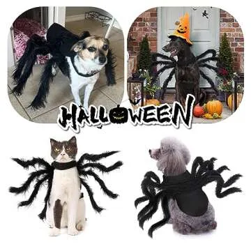 Pet Spider Costume for Cats and Small Dogs Halloween Dress Up