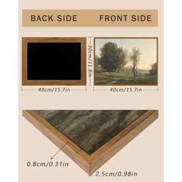 ARPEOTCY Vintage Framed Rustic Wall Art Decor, Bedroom Living Room Country Scenery Paintings Wall Decor, Canvas Prints Art, Kitchen Farmhouse Retro Home Decoration, 12x16 Inch