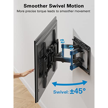 Pipishell Full Motion TV Wall Mount 40-82 Inch Smooth Swivel