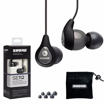 Shure SE112 PRO Wired Earbuds - Professional Sound Isolating Earphones with Single Dynamic MicroDriv...