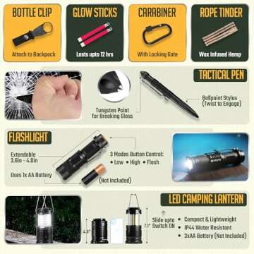 265 pcs Survival Kit for Outdoor Adventures and Emergencies