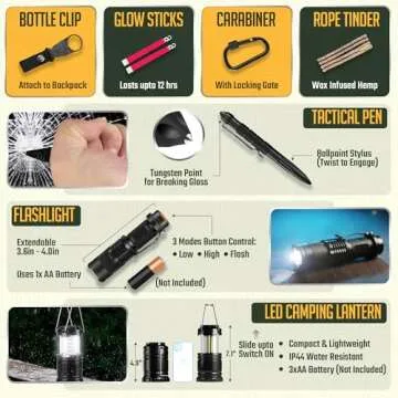265 pcs Survival Kit for Outdoor Adventures and Emergencies