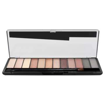 Rimmel London Magnif'Eyes Eyeshadow Palette, 12 Shades, Blendable Formula, Versatile, 001, Nude, 0.5...