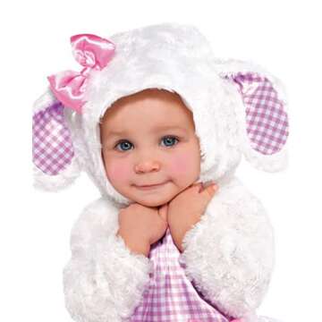 Amscan Toddler Little Lamb Dress w/Hood, Tights, and Booties Costume - 18-24 Months | Tulle | Pink a...