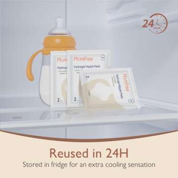 Hydrogel Soothing Gel Pads for Breastfeeding: Breast Pads Reusable for Instant Pain Relief | Provides Cooling Effect | Healing Nipples - 12 Packs(24 Count)