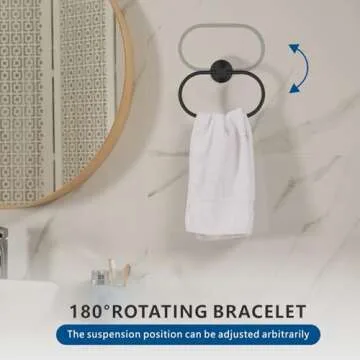 Matte Black Towel Ring by Eolax for Modern Bathrooms