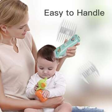 ENSSU Baby Hair Clippers, Lower Noise Haircut Trimmers for Children with Autism and Sensory Sensitivity, Babies Infant Kids Waterproof Hair Cutting Kits