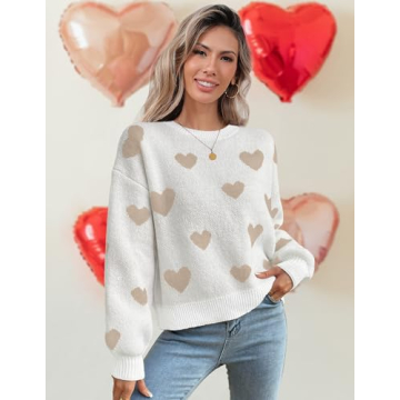 Libsorge Oversized Heart Sweater for Valentine's Day Fashion