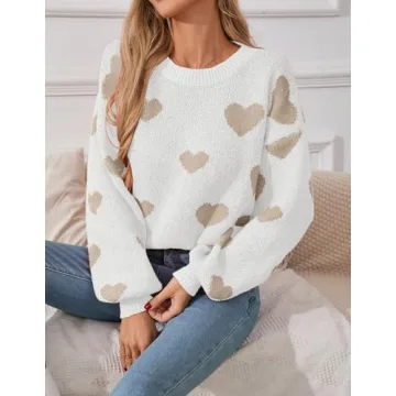 Libsorge Oversized Heart Sweater for Valentine's Day Fashion