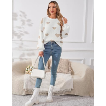 Libsorge Oversized Heart Sweater for Valentine's Day Fashion