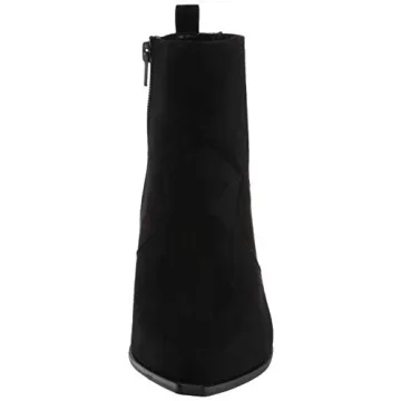 Sia Pointed Toe Western Ankle Boot for Women in Black