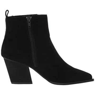 Sia Pointed Toe Western Ankle Boot for Women in Black