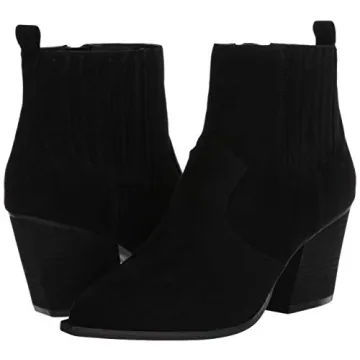 Sia Pointed Toe Western Ankle Boot for Women in Black