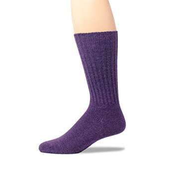 WARRIOR ALPACA SOCKS - Ribbed Casual Everyday Alpaca Wool Crew Socks For Men And Women (Purple Medium)