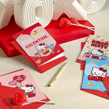 Hallmark Sanrio Hello Kitty Valentines Day Cards for Kids School (36 Classroom Valentines with Envel...