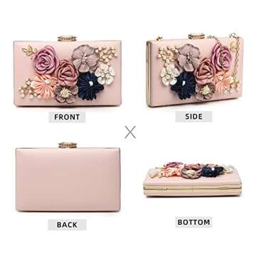 Elegant Floral Clutch Purses for Women Evening Events
