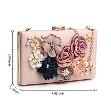 Elegant Floral Clutch Purses for Women Evening Events