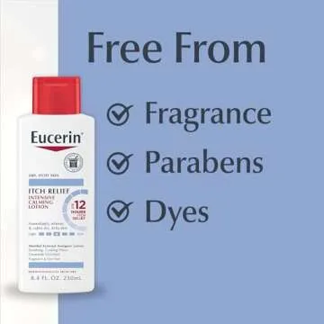 Eucerin Itch Relief Intensive Calming Body Lotion for Dry Itchy Skin, Unscented Lotion with Cooling Menthol and Ceramides, 8.4 Fl Oz Bottle