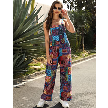 UANEO Stylish Wide Leg Summer Overalls for Women