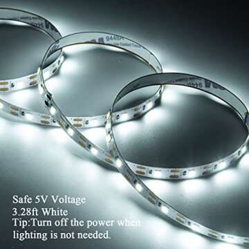 JUNWEN Short LED Strip Lights - Battery Operated & Flexible for Parties