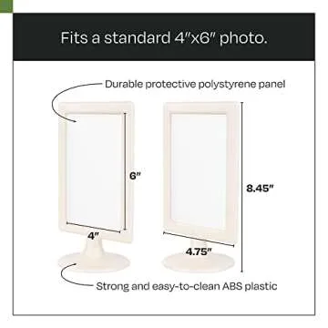 ALBEN Double Sided Standing Picture Frames (4x6 Inch) - (10 count, Cream) Pedestal Photo Frames with Inserts & Base, Ideal for Double Sided Display
