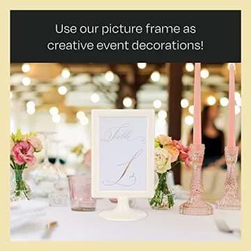 ALBEN Double Sided Standing Picture Frames (4x6 Inch) - (10 count, Cream) Pedestal Photo Frames with Inserts & Base, Ideal for Double Sided Display