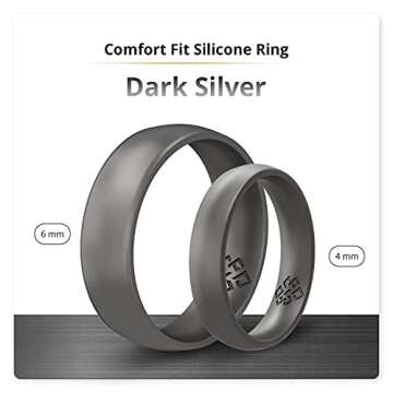 Knot Theory Silicone Ring - Dark Silver Comfort Fit Band