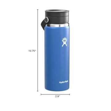 Hydro Flask Wide Mouth Flex Sip Lid Bottle - Stainless Steel Reusable Water Bottle - Vacuum Insulated, Dishwasher Safe, BPA-Free, Non-Toxic