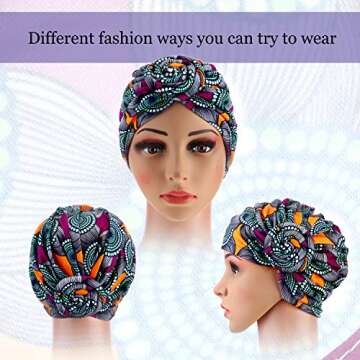 SATINIOR 6 Pack Vibrant African Turbans for Women - Pre-tied Bonnet Caps