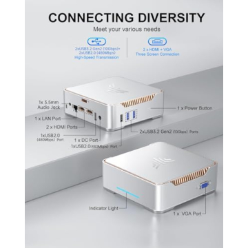 KAMRUI GK3Plus Mini PC with Windows 11Pro, 16GB RAM 512GB M.2 SSD Mini Computers,12th Gen Alder Lake N95 (up to 3.4GHz) Micro PC, 2.5''SSD, Gigabit Ethernet,4K UHD,WiFi,BT,VESA/Home/Business Small pc