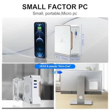 KAMRUI GK3Plus Mini PC with Windows 11Pro, 16GB RAM 512GB M.2 SSD Mini Computers,12th Gen Alder Lake N95 (up to 3.4GHz) Micro PC, 2.5''SSD, Gigabit Ethernet,4K UHD,WiFi,BT,VESA/Home/Business Small pc