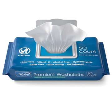Inspire Adult Wet Wipes, Wash Cloths | Adult Wipes for Incontinence & Cleansing for Elderly, 8"x12" ...