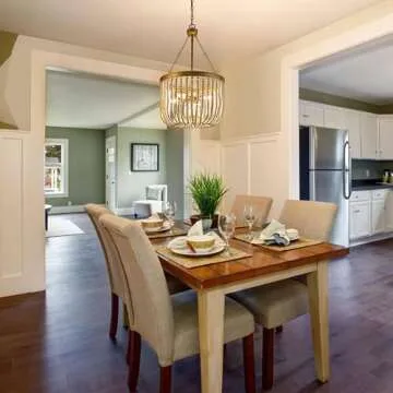 GEPOW Antique Gold Chandelier, Coastal Wood Bead Chandelier, 4-Light Boho Dining Room Hanging Fixture for Kitchen, Foyer and Bedroom