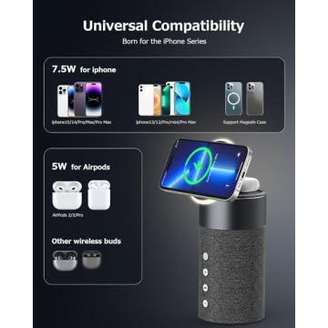 COLSUR Bluetooth Speaker and Magnetic Wireless Charger